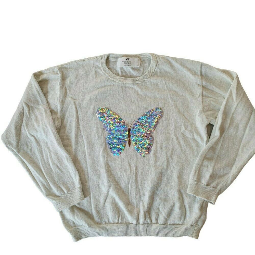 H&M Flip Sequin Butterfly Sweater